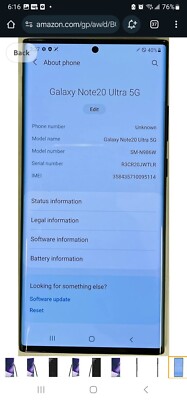 Galaxy Note20 Ultra 5G -128 GB -Mystic Black ( Unlocked) Tiktok/Capcut installed