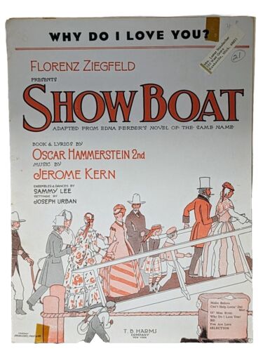 Vintage Sheet Music: OL' MAN RIVER (Florenz Ziegfeld presents Show Boat)...