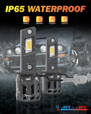 NATGIC H3 Kit LED 16000LM – 16 Chip XHP50, 6500K, Impermeabile, 9-32V, Per Fari E Fendinebbia (2 Pezzi)