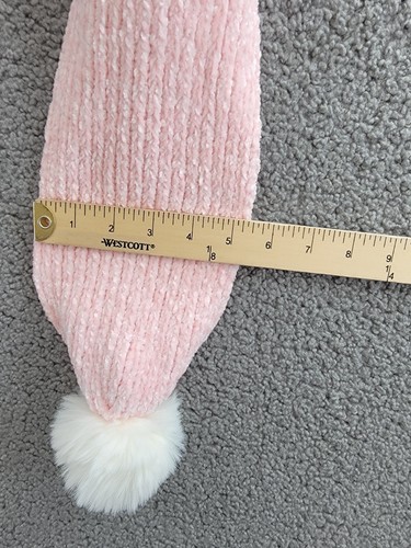 InMocean Faux Fur Pom Poms Scarfs Girls Pink/White Ribbed~ - Picture 4 of 11