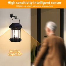 Motion Sensor Solar Powered LED Lantern Lights Wall Lamp  Outdoor Security Light