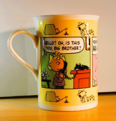 Peanuts Coffee Mug Danbury Mint Summer Camp Blues Calendar Mug AUGUST