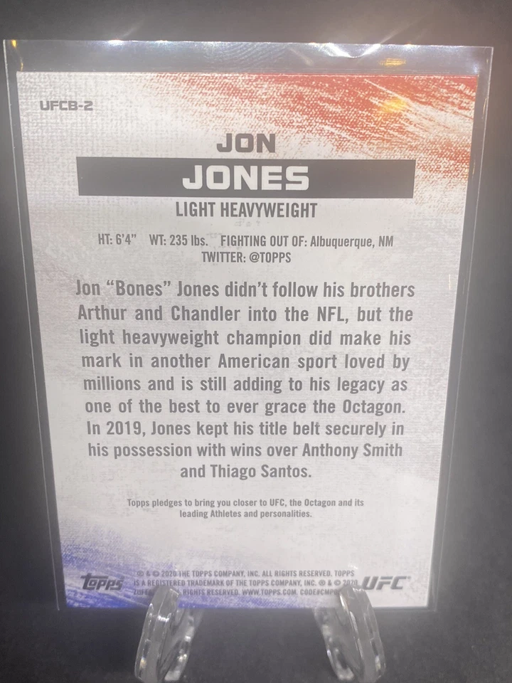 Jon Jones 2020 Topps Bloodlines #UFCB-2 🇺🇸 - Image 2 of 2