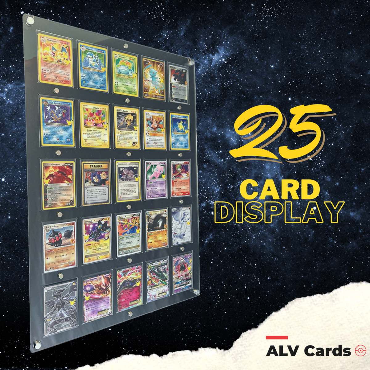 Pokemon: TCG 25 Card Display Case Frame - Wall Mounted Premium Acrylic - UK  Made