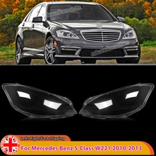 Left + Right For Mercedes S-Class W221 S63 Headlight Lens Cover Shell 2010-13 UK
