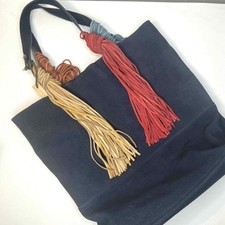 Monserat De Lucca Blue Suede Leather Fringe Shoulder Bag Purse