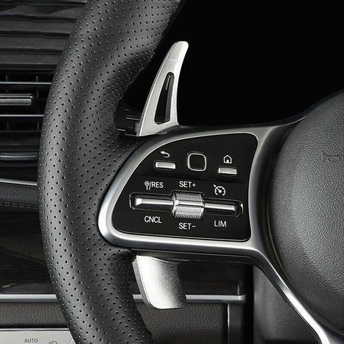 ~For Benz GLE GLS 2020-22 Silver Aluminum Steering Wheel Shift Paddle Extension - Foto 3 di 8