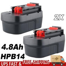2X Upgraded For Black and Decker HPB14 14.4 Volt 4.8Ah Battery Ni-MH FSB14 A14F