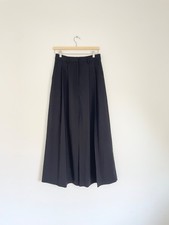 Erika Cavallini Pleated Wool Maxi Skirt High Waist Pocket 36 S Minimalist  652