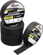 Wire Harness Tape 1 Inch 50 FT Self-Adhesive Felt Cloth Electrical Tape Black 5 