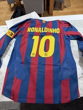 Nike FC Barcelona 2006 Reissue LS Shirt with Ronaldinho 10 - Large IN HAND