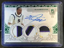 2023-24 Topps Royalty De'Aaron Fox Superior Signatures Patch Green Auto #1/5