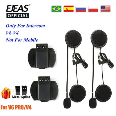 Accessory for EJEAS V6 PRO Helmet Intercom Clip 3.5mm Microphone Speaker Headset