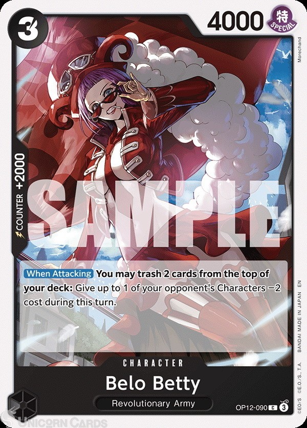 OP12-090 Belo Betty : Common English One Piece TCG Card : OP12: Legacy of the Ma