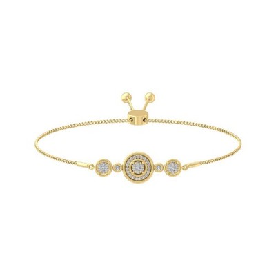 14k Yellow Gold Lab Grown Diamond Fashion Bracelet 7'' Holiday Gift