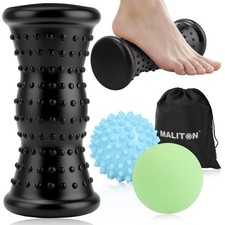 Maliton Massage Ball & Foot Roller - 3-in-1 Set with Spiky Ball, Lacrosse Bal...