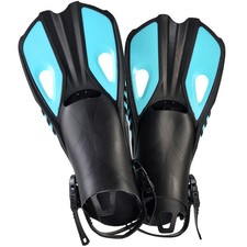 Snorkel Fins Swim Flippers Short Diving Frog Shoes Duck Webs Adjustable Silicone