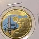 Canada 2022 Alexander Graham Bell coloured $1 dollar loonie coin