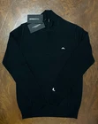 New Men J.Lindeberg Kian Zipped Black Sweater MSRP $170 (GMKW06357) Size Small