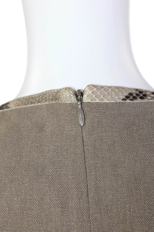 Vestido Michael Kors Mujer Estampado Animal Cuello Redondo Sin Mangas Taupe Talla 2 Foto 4 de 4