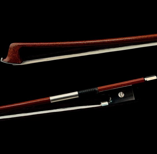 Master Pernambuco Skin Carbon Fiber Violin Bow 4/4 Ebony Single eye Silver Stiff - Picture 2 of 18