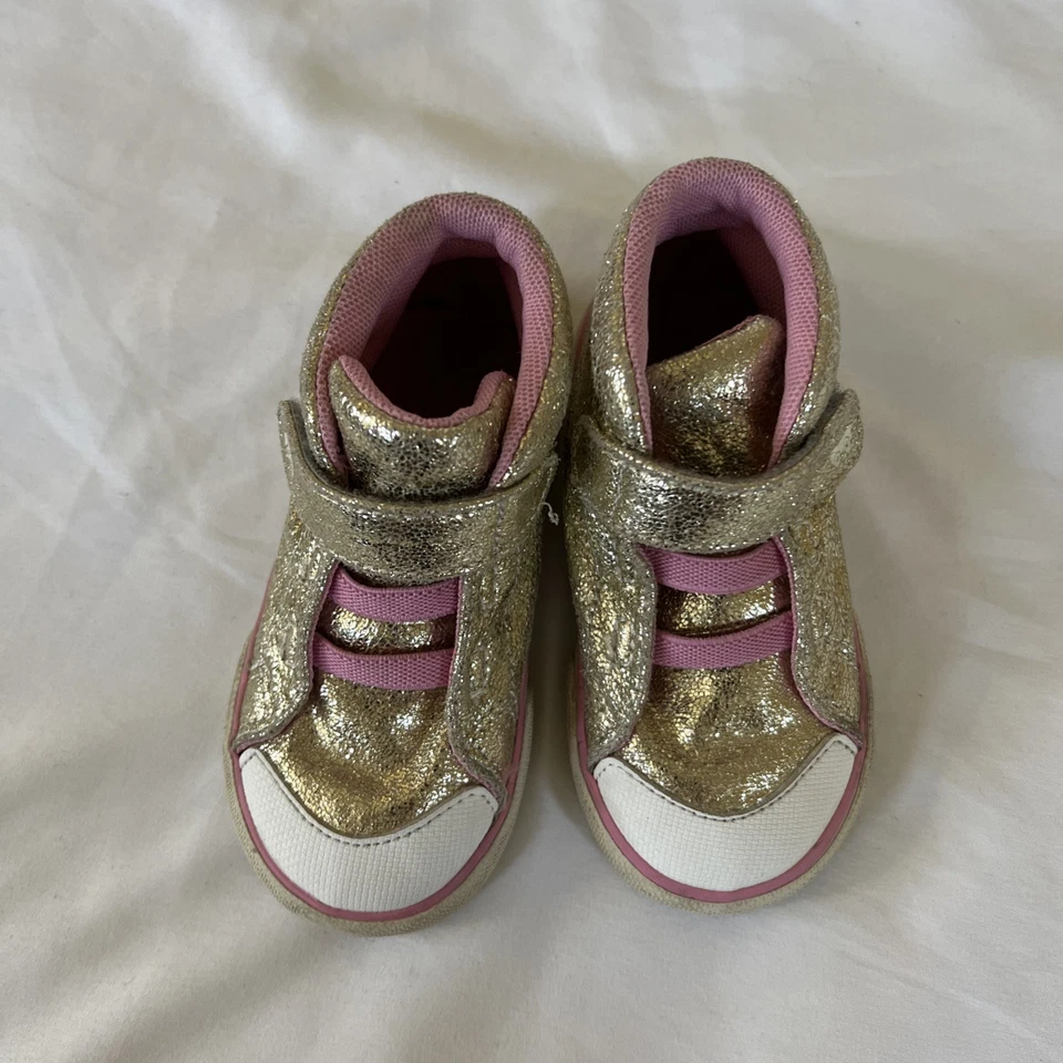 See Kai Run Belmont II Sneakers Size 7 Gold Shine Pink Toddler Girls Shoes - Image 3 of 4