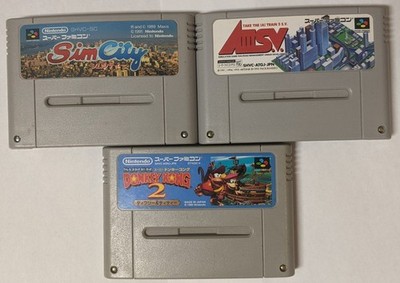 Nintendo Super Famicom Lot of 3 - Sim City & ASMV & Donkey Kong 2