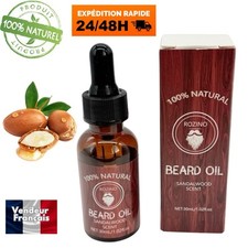 Huile d’Argan naturelle à Barbe - Santal ROZINO – Bio - Soin Barbe - Nourrissant