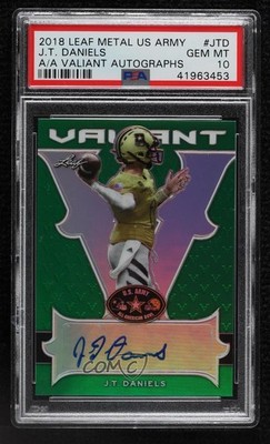 2018 Leaf Metal US Army All-American Bowl Valiant /60 JT Daniels PSA 10 Auto wc7