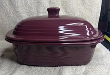 Pampered Chef Cranberry Deep Roaster Covered Baker Stoneware 3.1 Qt Dutch Oven