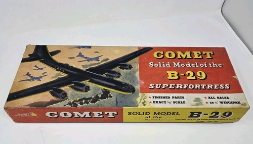 Vintage 1944 Comet Boeing B-29 Superfortress Balsa Soild Model Kit M-3 - Picture 1 of 15