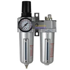 3/4" Compressed Air Moisture Filter Regulator Oiler Separator Lubricator Combo