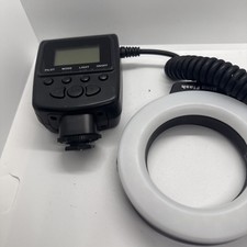 NEEWER 48Macro LED Ring Flash Bundle with LCD Display Power Control Adapter Ring