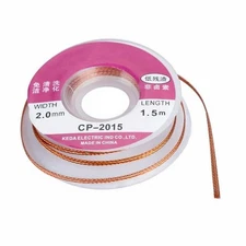 2mm x 5ft Desoldering Braid Wick Solder Remover w/ No Residue Rosin Flux US