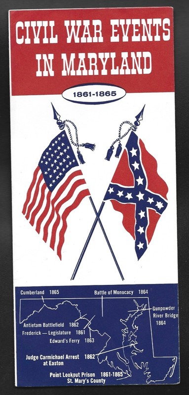 1960's MD Civil War Centennial Commission Civil War Events In Maryland Brochure