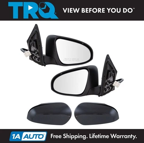 TRQ Mirror Power Folding Heated Signal Smooth Black Pair for 2016-2016 Scion iM