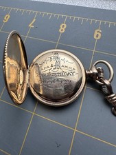 Antique Edwardian Elgin Pocket Watch Extra Long Watch Chain Keeps Time Warranted