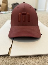 Mens Burgundy Solid Twill Baseball Cap Hat w/...