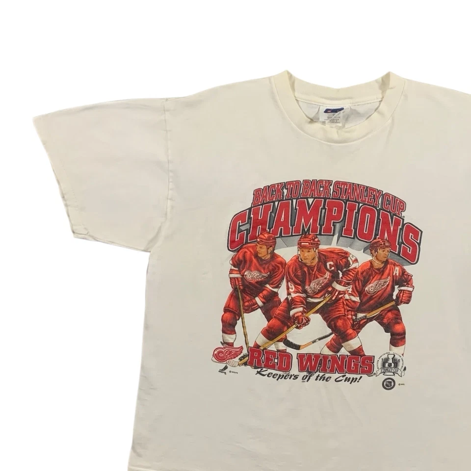 Vintage 90s Detroit Red Wings “Keepers Of The Cup” NHL  Hockey T Shirt Size XL - Image 3 of 4