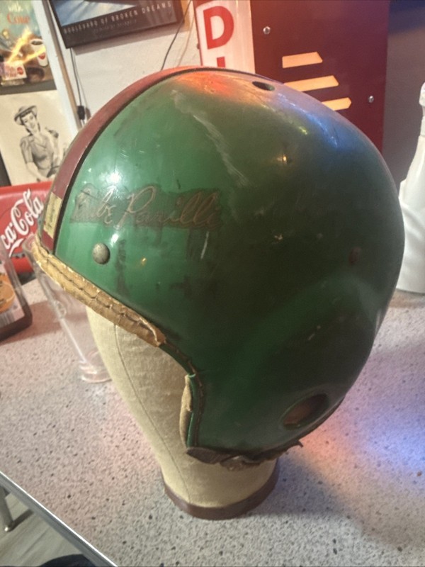 Vintage Babe Parilli Hutch Open Faced Football Helmet Original Very Old!