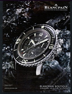 2008 Blancpain Fifty Fathoms Chronograph diving watch 5085F photo vtg print ad