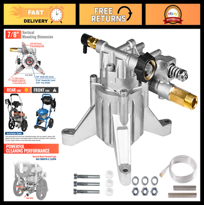 #ad 7 8quot; Shaft Vertical Pressure Washer Pump 3000 PSI 2.5 GPM Replacement for Power $119.99