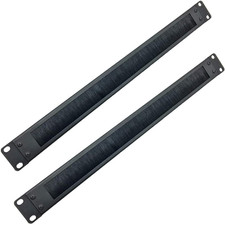 2 Pack-1U Brush Panel 19-Inch Rack Mount Disassembled Cable Management Panel wit