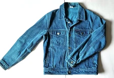 Vintage 80's Jordache Denim Jeans Trucker Jacket Acid Washed Blue Overdyed M