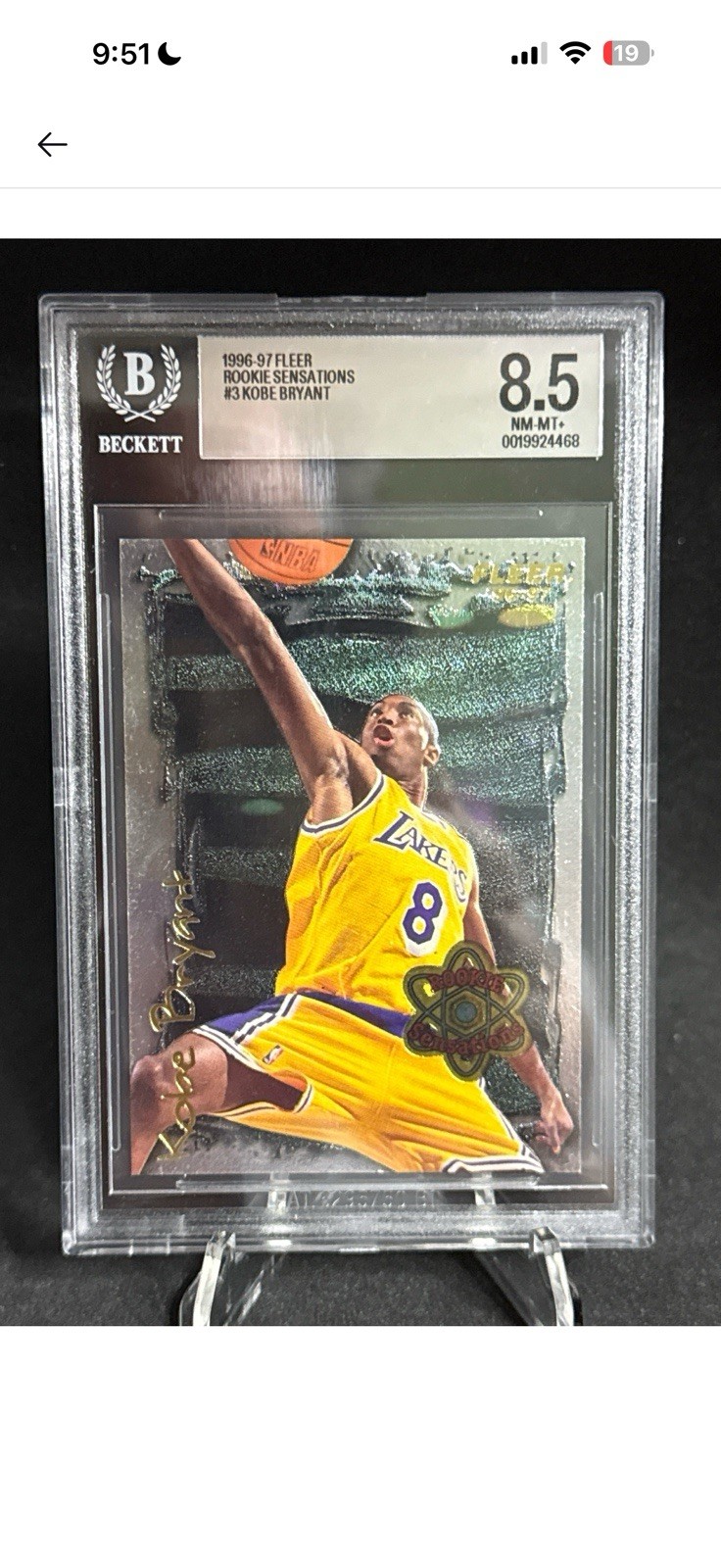 Kobe Bryant 1996 Fleer #3 Rookie Sensations Price Guide - Sports