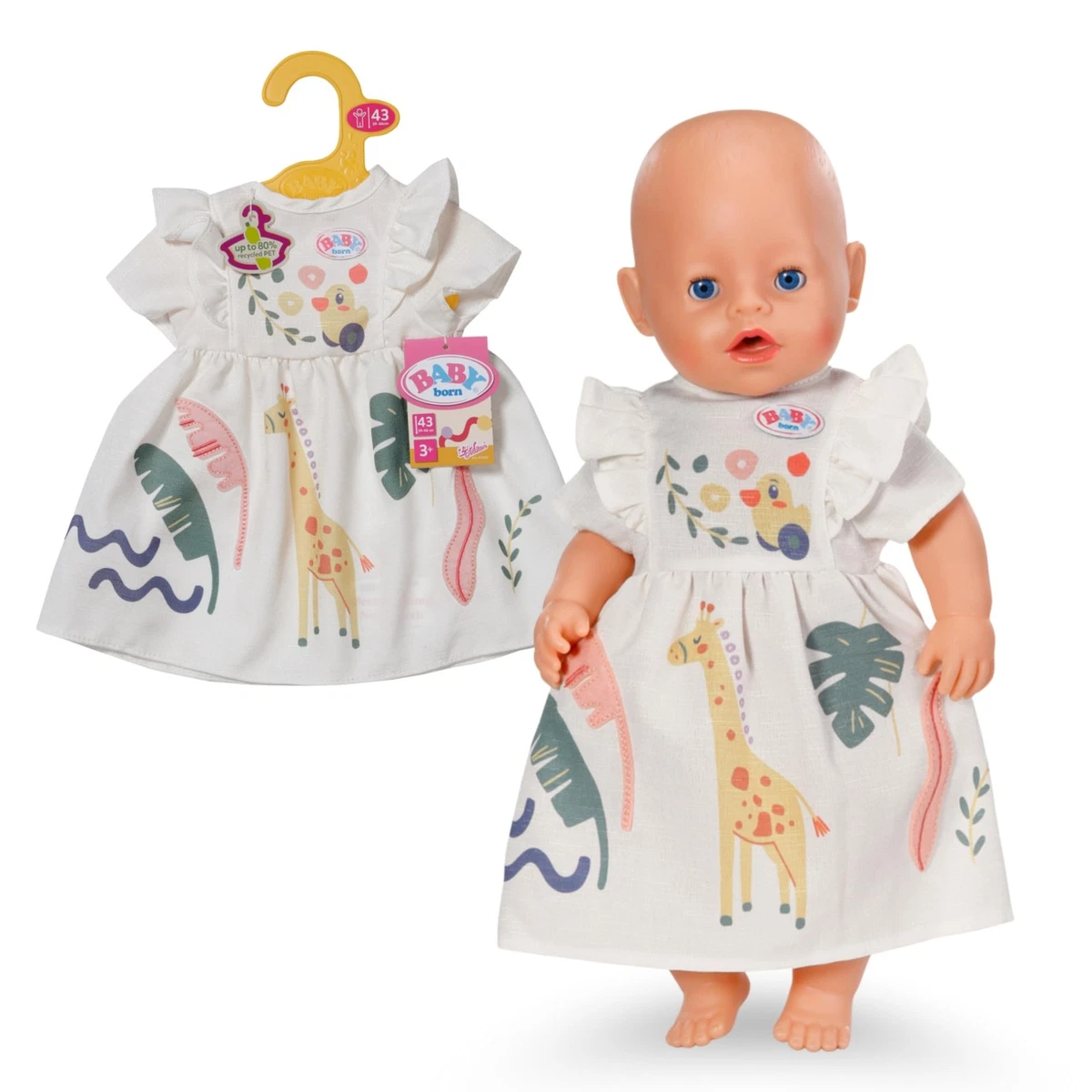 BABY born Giraffe Dress, Safari-Themed Outfit for 43cm Dolls, 871607 Zapf Creati