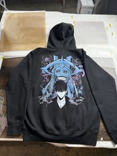Solo Leveling Unisex Graphic zip up Hoodie Size M, Anime Manga Merch Black