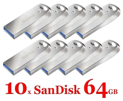 Lot 10x SanDisk 64GB Ultra Luxe USB 3.1 Metal Flash USB Drive SDCZ74 150MBs