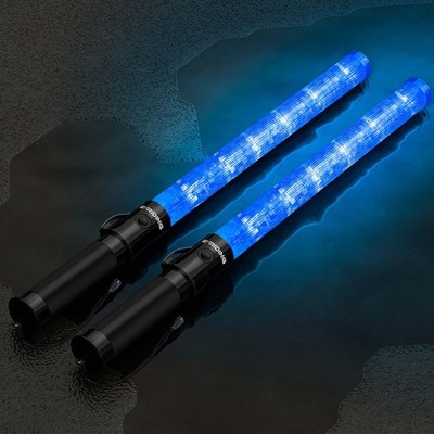 2 Pieces Blue Traffic Wand, 21 inch Signal Traffic Safety Baton Multifunction...