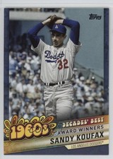 2020 Topps Update Decades Best Award Winners Blue Sandy Koufax #DB-16 HOF g5e